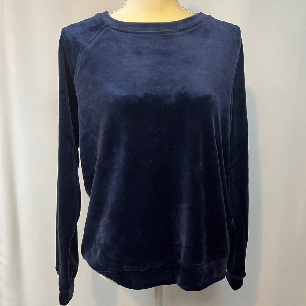 Gloria Vanderbilt Dark Blue Polyester Long Sleeve Sweater Size Medium